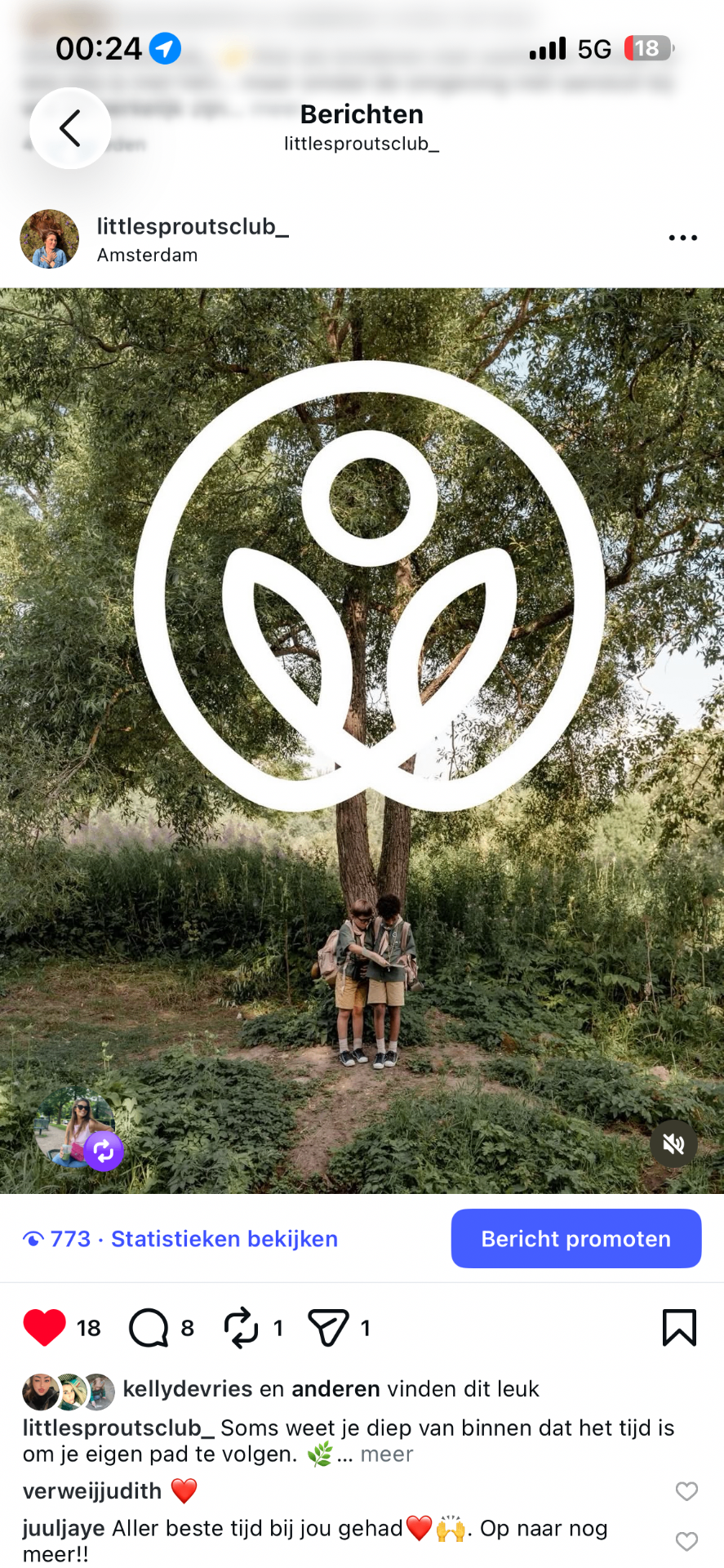 Kinderen in de natuur bij Littlesproutsclub